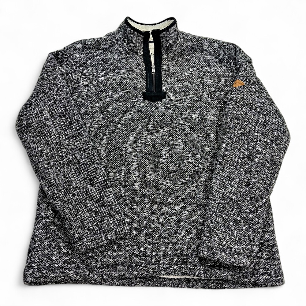 Orvis Men's Quarter-Zip Heather Gray Knit Pullover L